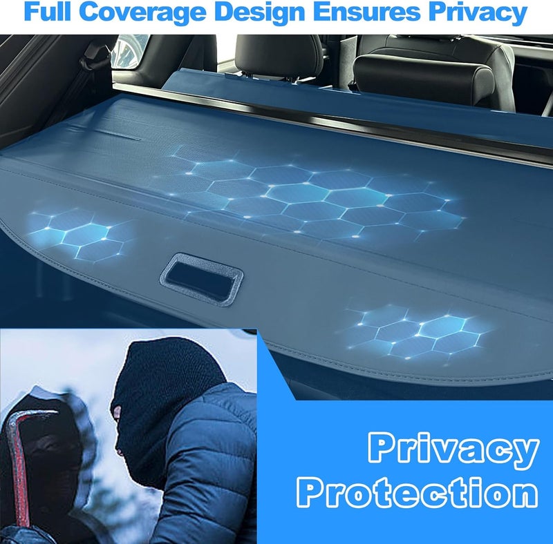 AUXKO Retractable Cargo Cover for Ford Edge 2024-2015, Trunk Cargo Cover Luggage Security Shade Cover for 2024 2023 2022 Ford Edge Shielding Shade Anti-Peeping Luggage Privacy Screen, Carbon Fiber - Image 4